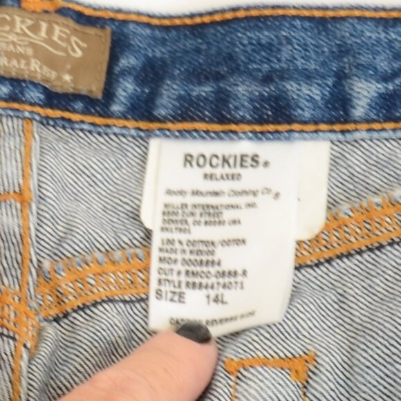 Vintage Rockies Natural Rise Jeans Women's Size 14L Blue Jeans Cowgirl - Picture 10 of 10